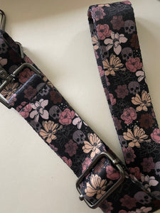 NEW black floral skull strap