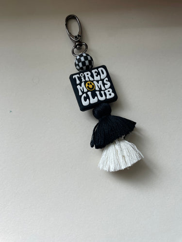 Tired Moms Club Tassel Keychain