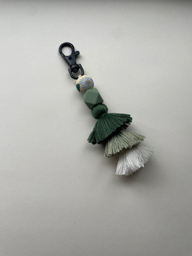 Green floral tassel