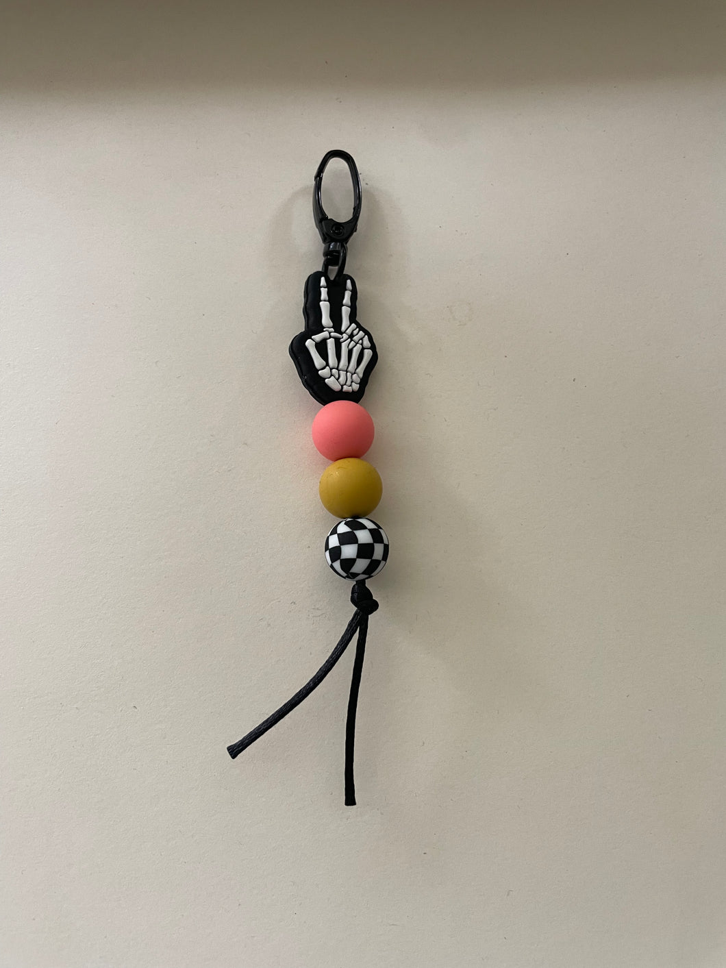 Pink/ Mustard Checker Skeleton Peace