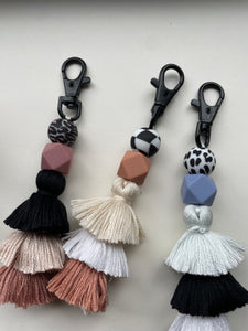 Dark Pink Cheetah Tassel