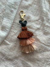 Load image into Gallery viewer, Black M mouse Tassel Keychain