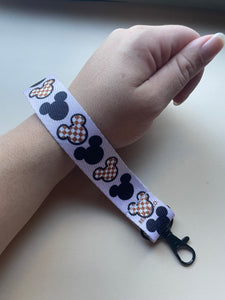 exclusive checker mouse ear keychain. magical keystrap. magic band keychain