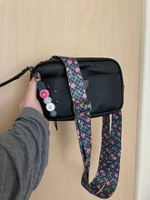 Load image into Gallery viewer, Grey Arch/ Pink Smiley Beaded Keychain