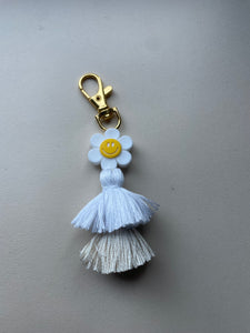 White Flower Happy Face Tassel