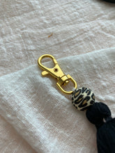 Load image into Gallery viewer, Black Cheetah Tassel Keychain