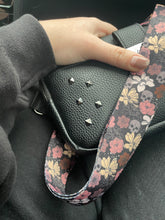 Load image into Gallery viewer, NEW black floral skull strap