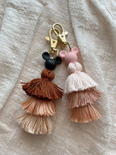 Load image into Gallery viewer, Pink M mouse Tassel Keychain