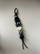 Load image into Gallery viewer, Black Smiley/ Arch Beaded Keychain